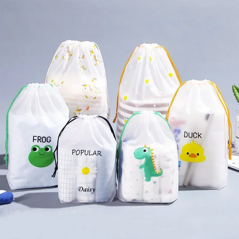 Skincare Animate - 3pcs/set Cute Drawstring Bag Travel Portable