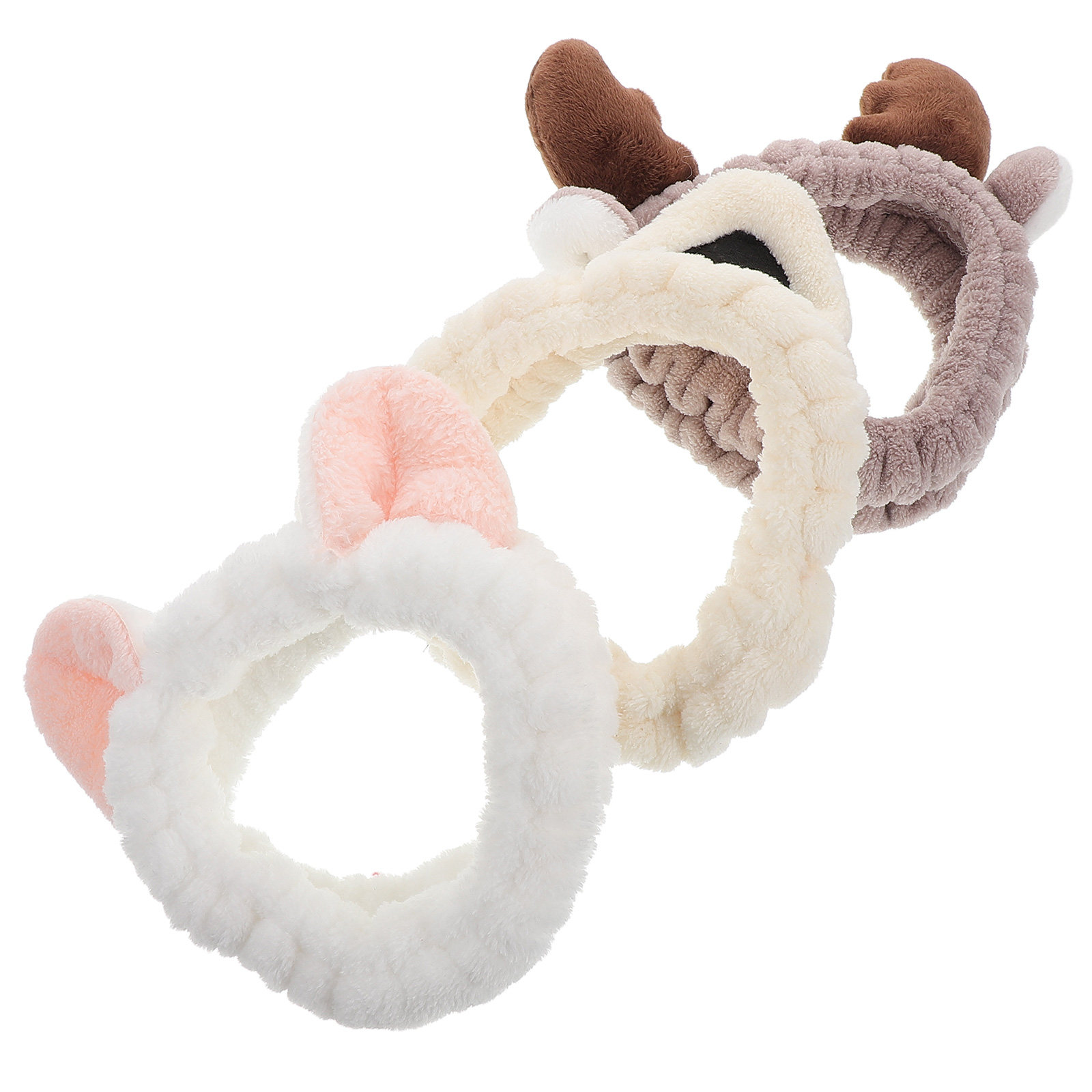 Skincare Animate - 3Pcs Soft Cat Hairbands Elastic Face