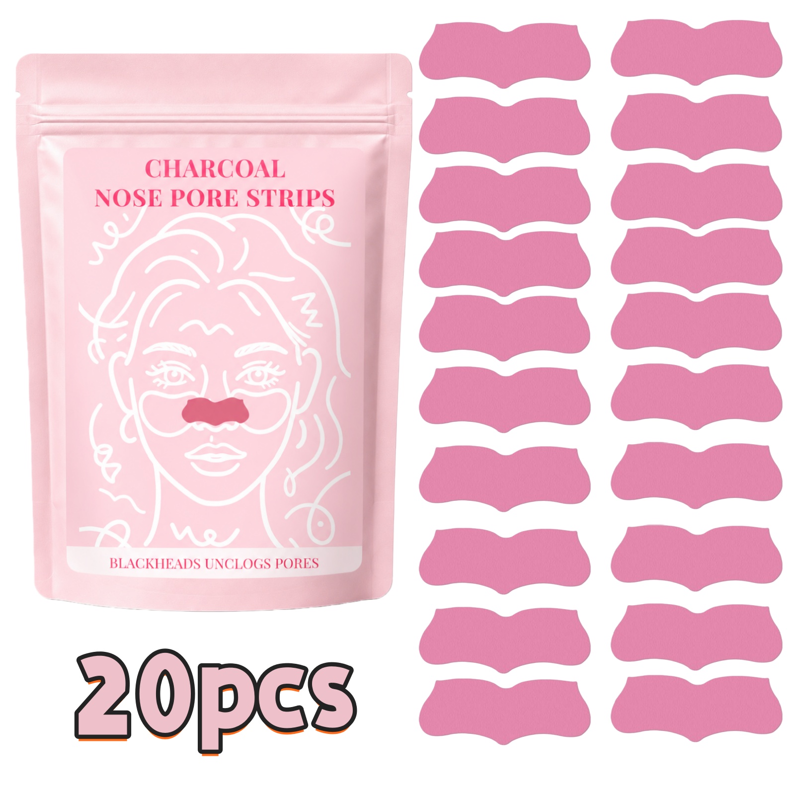 20Pcs Deep Cleansing Blackhead - Charcoal Pore Strip review and price