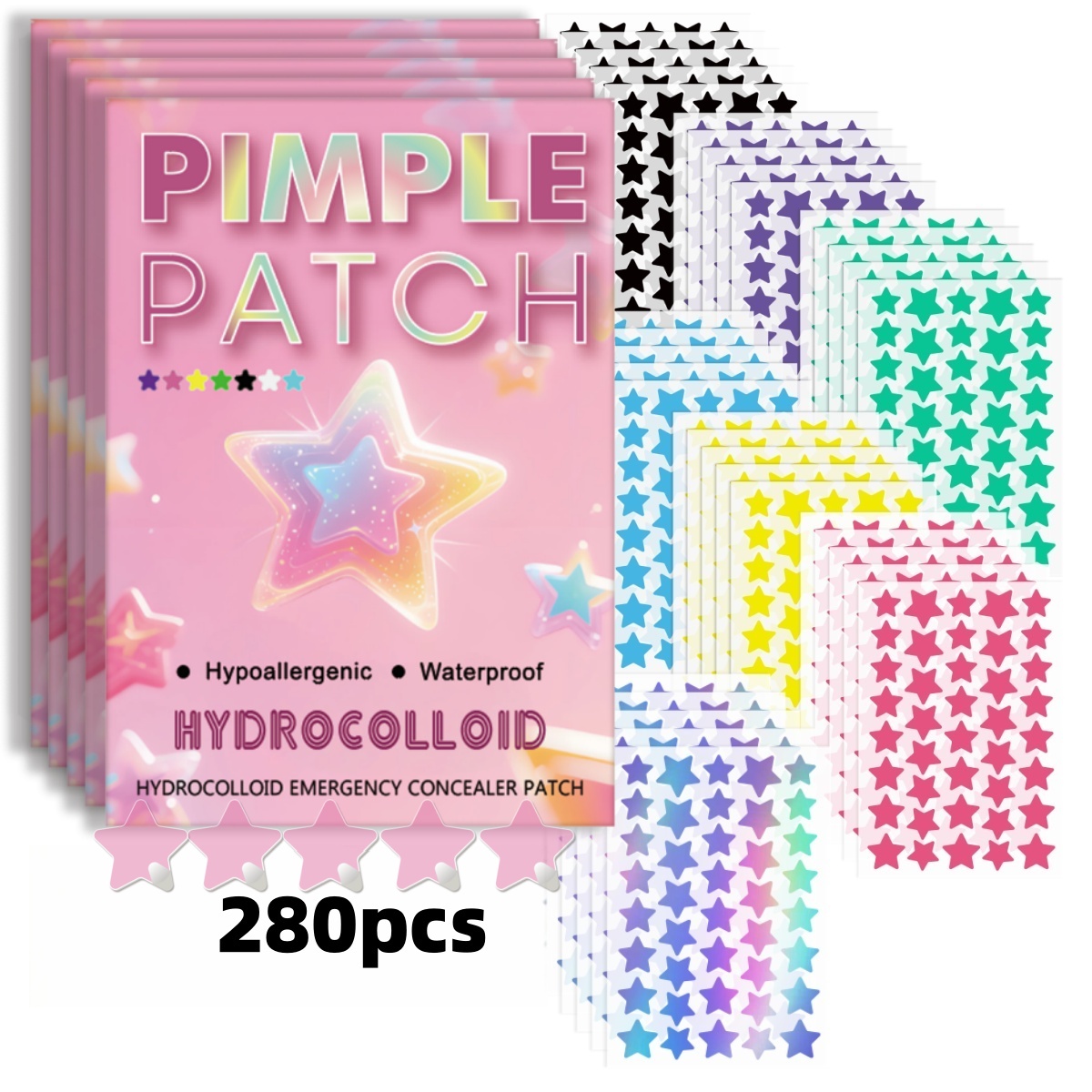 280pieces of multi-color star  - Skincare Gentle review and price