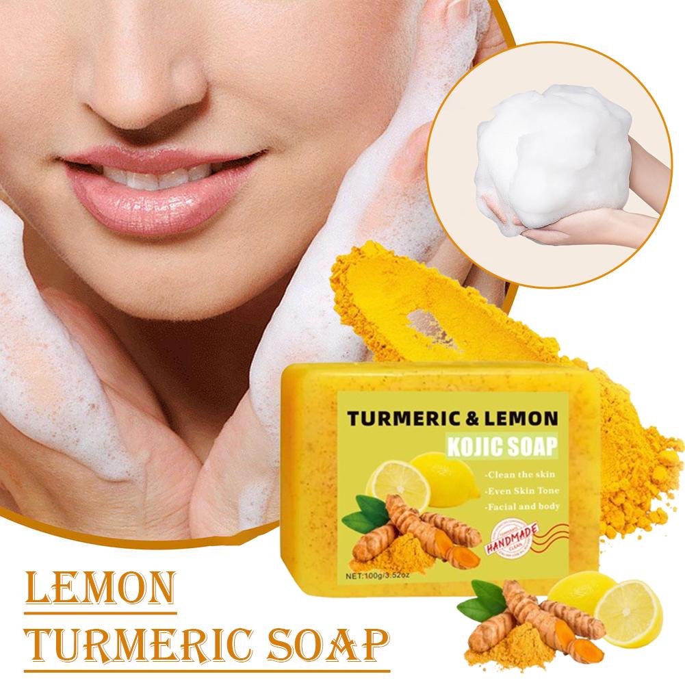 1/2PCs Lemon Turmeric Kojic Ac - Kojic Acid Soap review and price