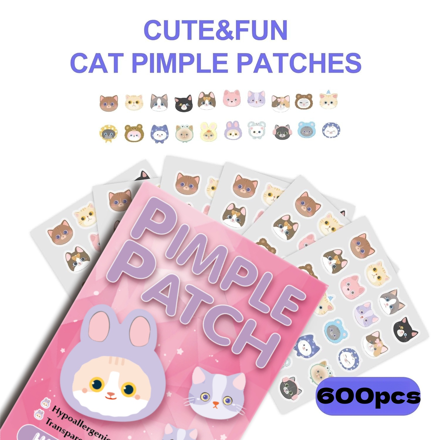 600pcs Cartoon acne patch, cut - Skincare Gentle review and price