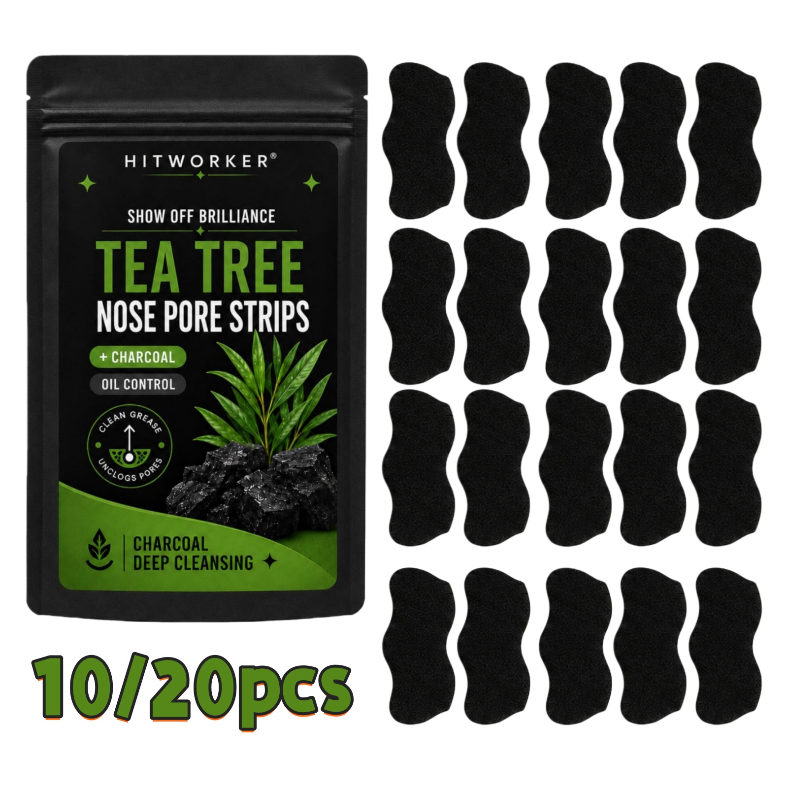 10/20Pcs Black Blackhead Remov - Charcoal Pore Strip review and price